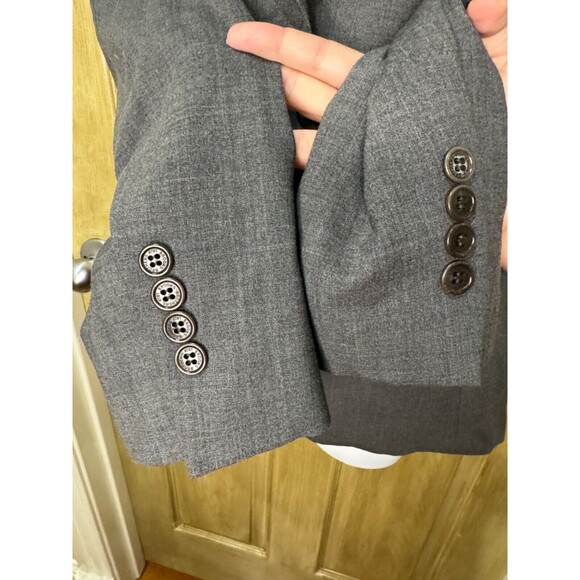 Brooks Brothers 346 Womens Gray Wool Blend Blazer Jacket 2 Button Classic Size 4 - Picture 5 of 6